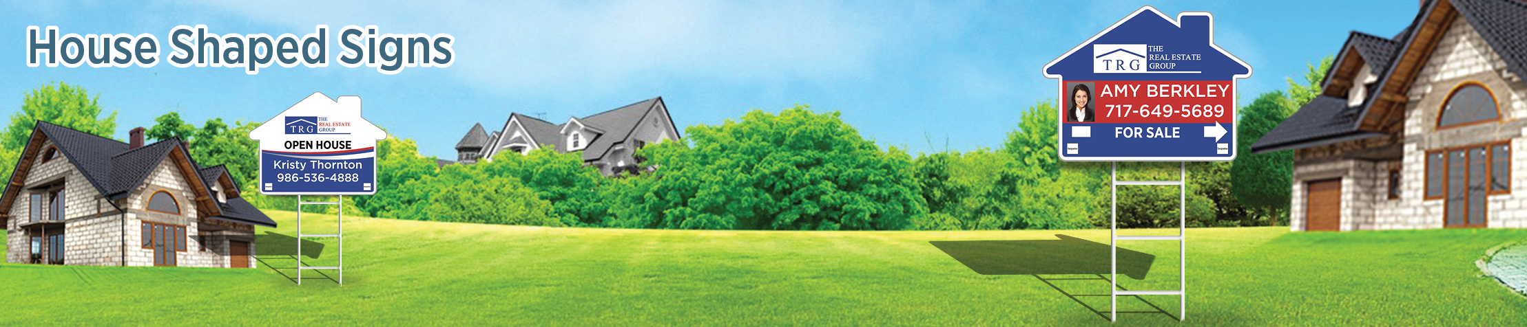 The Real Estate Group Real Estate House Shaped Signs - TRG real estate signs | BestPrintBuy.com