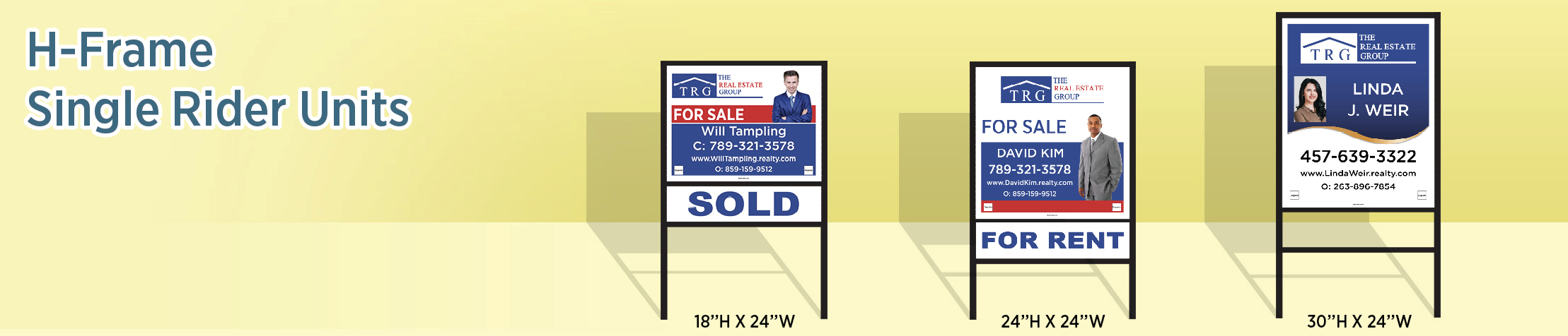 The Real Estate Group Real Estate H-Frame Single Rider Units - TRG real estate signs | BestPrintBuy.com
