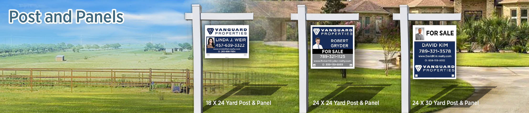 Vanguard Properties Real Estate Post and Panel - VP real estate signs | BestPrintBuy.com