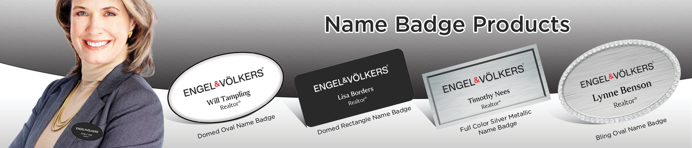 Engel Volkers Real Estate Name Badge Products - Engel Volkers Name Tags for Realtors | BestPrintBuy.com