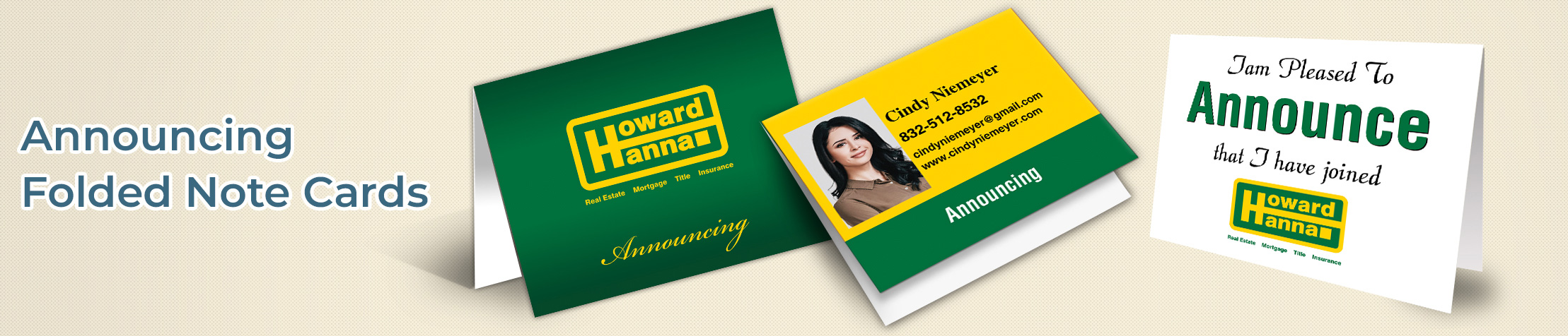 Howard Hanna Real Estate Announcing Folded Note Cards - Howard Hanna note card stationery | BestPrintBuy.com