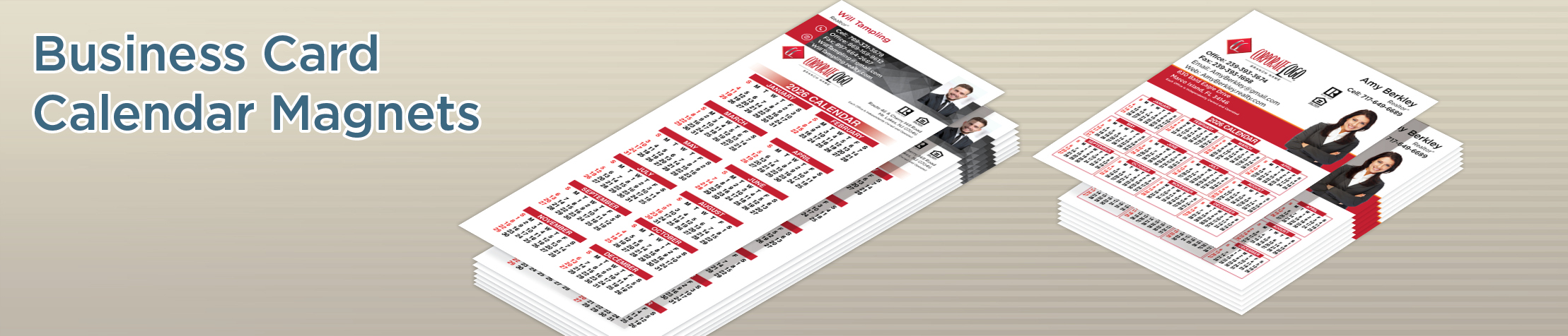 HomeSmart Real Estate Business Card Calendar Magnets - HomeSmart  2026 calendars with photo and contact info | BestPrintBuy.com