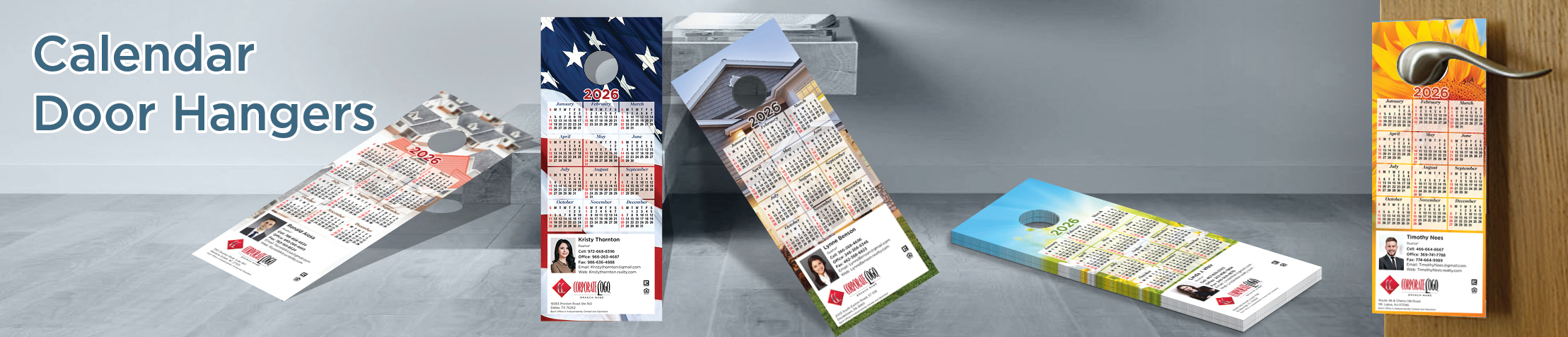HomeSmart Real Estate Calendar Door Hangers - HomeSmart 2026 calendars printed on door knockers | BestPrintBuy.com