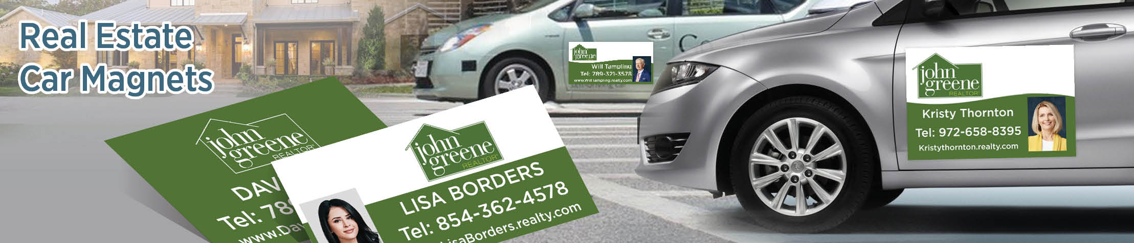 John Greene Realtor Real Estate Car Magnets - Custom car magnets for realtors, with or without photo | BestPrintBuy.com