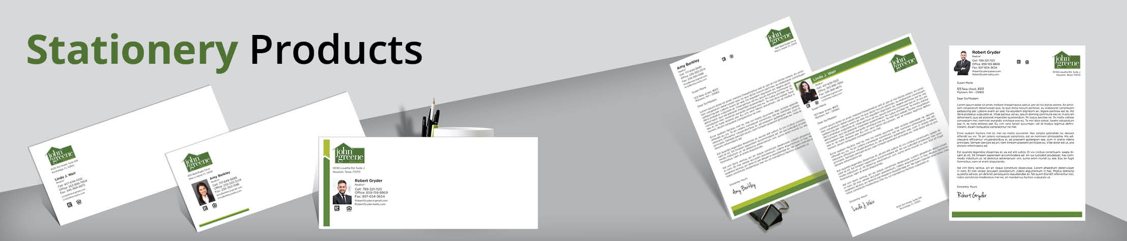 John Greene Realtor Real Estate Stationery Products - Custom Letterhead & Envelopes Stationery Products for Realtors | BestPrintBuy.com