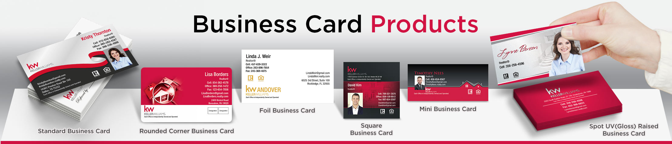 Keller Williams Real Estate Business Cards | Standard and rounded corner designs from KW approved vendor BestPrintBuy.com for realtors