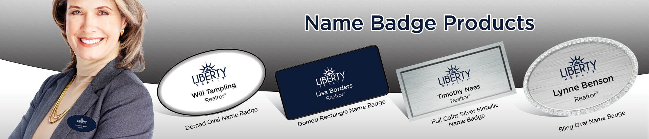 Liberty Realty Real Estate Name Badge Products - Liberty Realty Name Tags for Realtors | BestPrintBuy.com