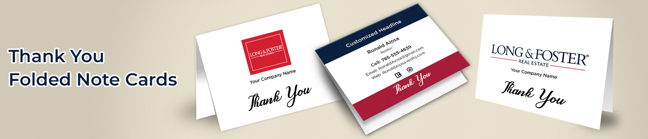 Long and Foster Real Estate Personal Promotion Folded Note Cards - Long and Foster  note card stationery | BestPrintBuy.com
