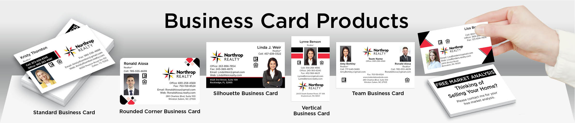 Northrop Realty Real Estate Business Card Products - Northrop Realty  - Unique, Custom Business Cards Printed on Quality Stock with Creative Designs for Realtors | BestPrintBuy.com