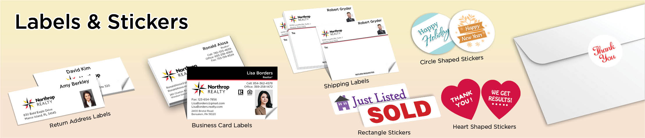 Northrop Realty Real Estate Labels and Stickers - MHRS business card labels, return address labels, shipping labels, and assorted stickers | BestPrintBuy.com