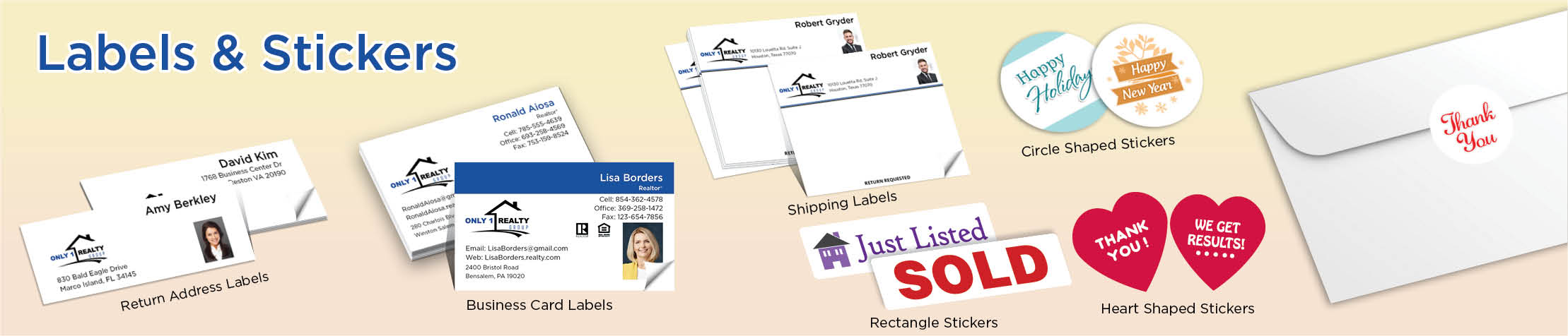 Only 1 Realty Group Real Estate Labels and Stickers - MHRS business card labels, return address labels, shipping labels, and assorted stickers | BestPrintBuy.com