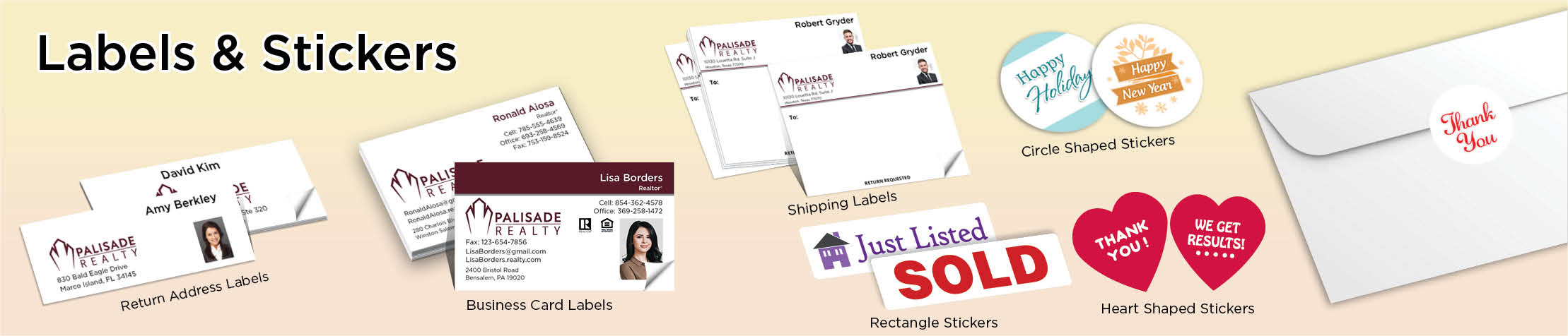 Palisade Realty Real Estate Labels and Stickers - MHRS business card labels, return address labels, shipping labels, and assorted stickers | BestPrintBuy.com