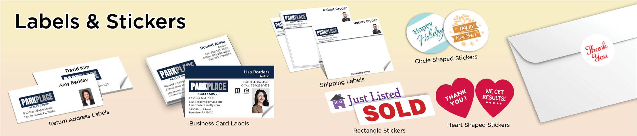 Park Place Realty Group Real Estate Labels and Stickers - MHRS business card labels, return address labels, shipping labels, and assorted stickers | BestPrintBuy.com