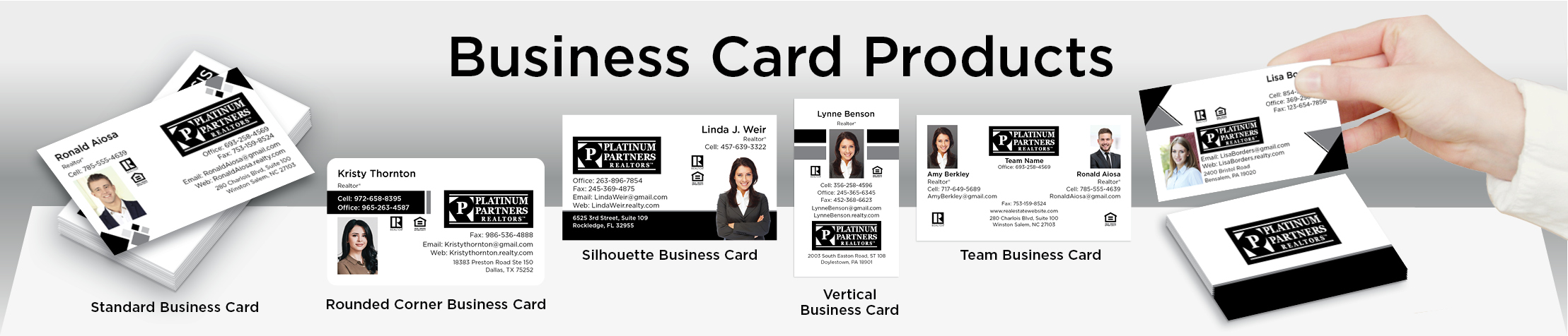 Platinum Partners Realtors Real Estate Business Card Products - Platinum Partners Realtors  - Unique, Custom Business Cards Printed on Quality Stock with Creative Designs for Realtors | BestPrintBuy.com