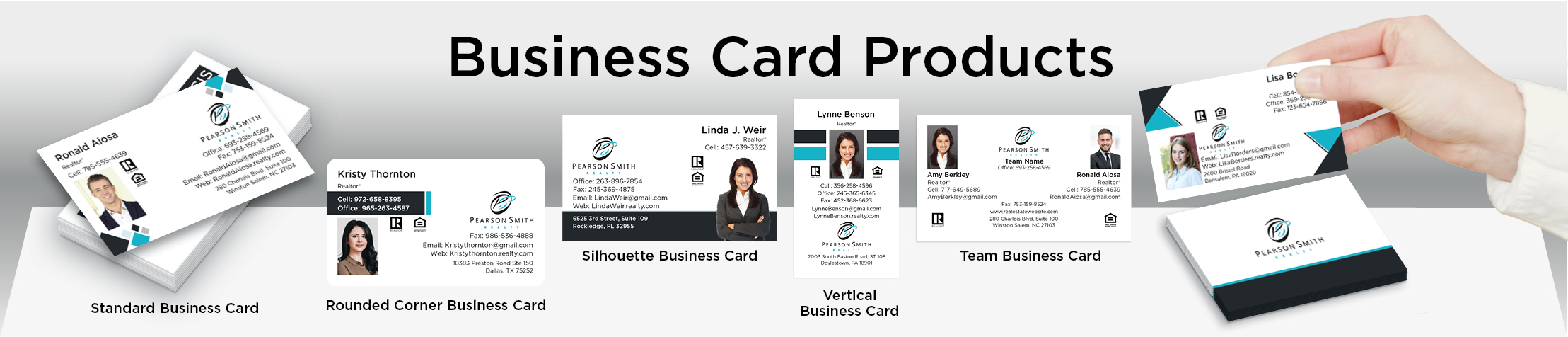 Pearson Smith Realty Real Estate Business Card Products - Pearson Smith Realty  - Unique, Custom Business Cards Printed on Quality Stock with Creative Designs for Realtors | BestPrintBuy.com