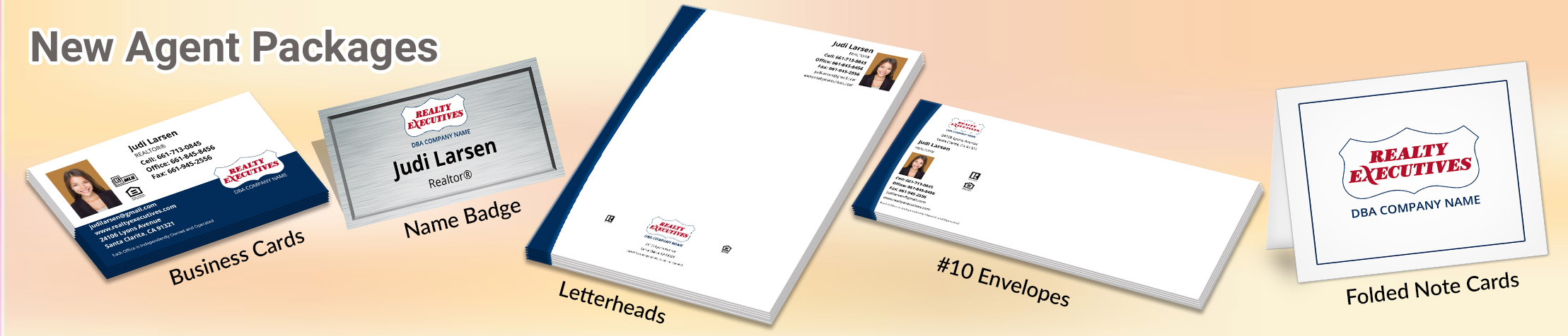 realty-executives Real Estate Gold, Silver and Bronze Agent Packages -  personalized business cards, letterhead, envelopes and note cards | BestPrintBuy.com