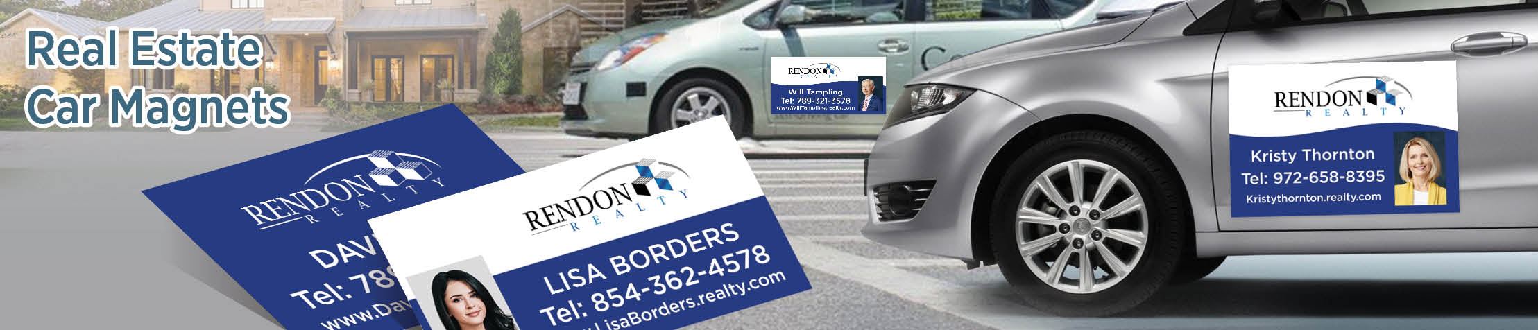 Rendon Realty Real Estate Car Magnets - Custom car magnets for realtors, with or without photo | BestPrintBuy.com