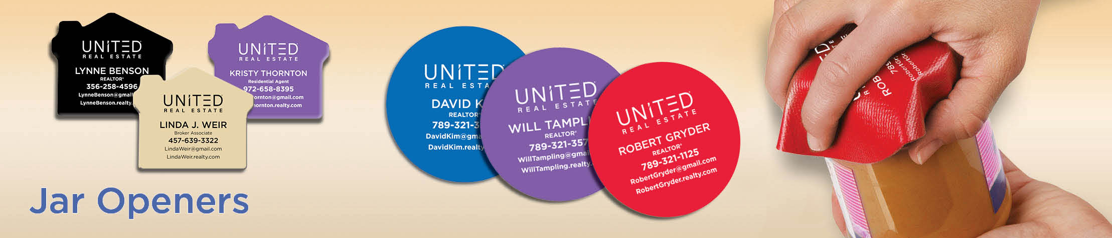 United Real Estate Real Estate Jar Openers - United Real Estate  personalized realtor promotional products | BestPrintBuy.com