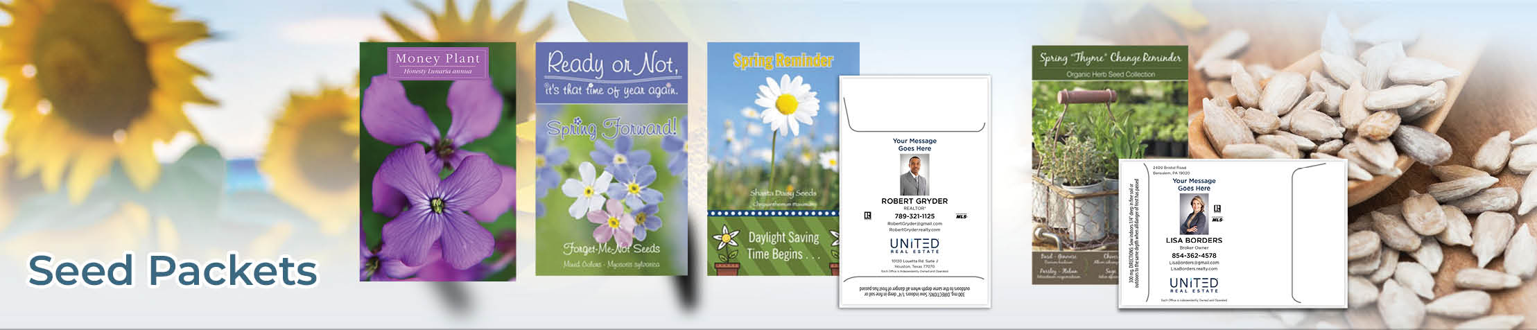 United Real Estate Real Estate Seed Packets - United Real Estate  personalized realtor promotional products | BestPrintBuy.com