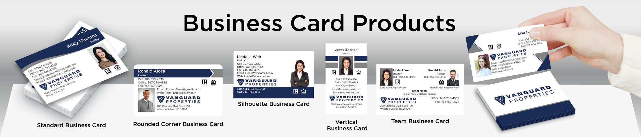 Vanguard Properties Real Estate Business Card Products - Vanguard Properties  - Unique, Custom Business Cards Printed on Quality Stock with Creative Designs for Realtors | BestPrintBuy.com