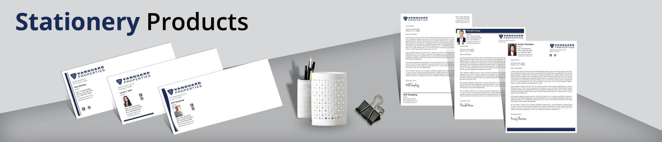 Vanguard Properties Real Estate Stationery Products - Custom Letterhead & Envelopes Stationery Products for Realtors | BestPrintBuy.com