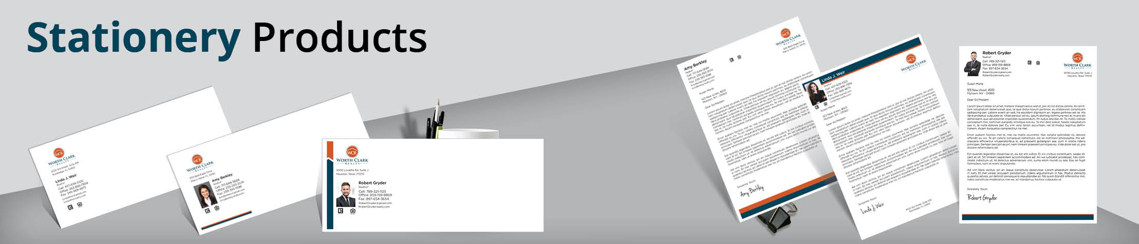Worth Clark Realty Real Estate Stationery Products - Custom Letterhead & Envelopes Stationery Products for Realtors | BestPrintBuy.com