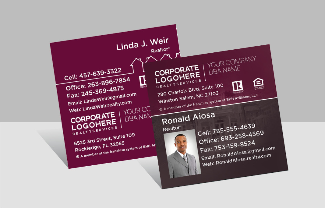 Berkshire Hathaway Real Estate Square Business Cards - Modern Business Cards for Realtors | BestPrintBuy.com
